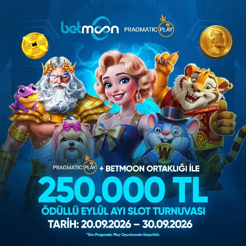 💥 250.000 TL ÖDÜLLÜ EYLÜL AYI SLOT TURNUVASI! 🔞 Pragmatic Play & Betmoon ortaklığıyla…