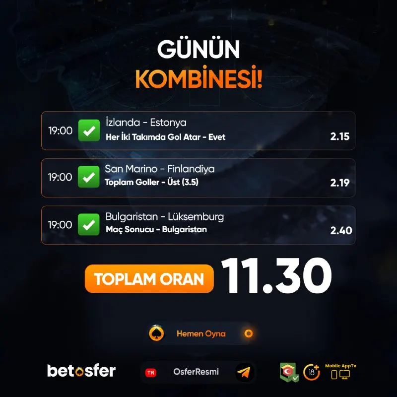 😄 GÜNÜN KOMBİNE KUPONUNA BAHİS AL DAHA FAZLA KAZAN ! 🎉 Günün kazançlı kuponları 🎰🎰🎰…