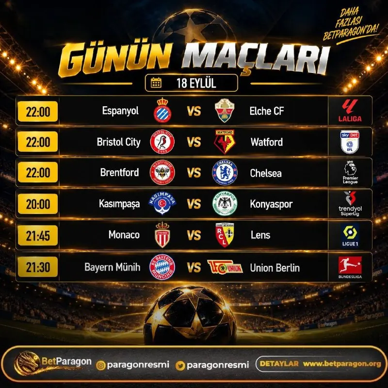⚽️ Günün Programında Futbolseverleri Birbirinden Keyifli Karşılaşmalar Bekliyor! 👑 Hemen…