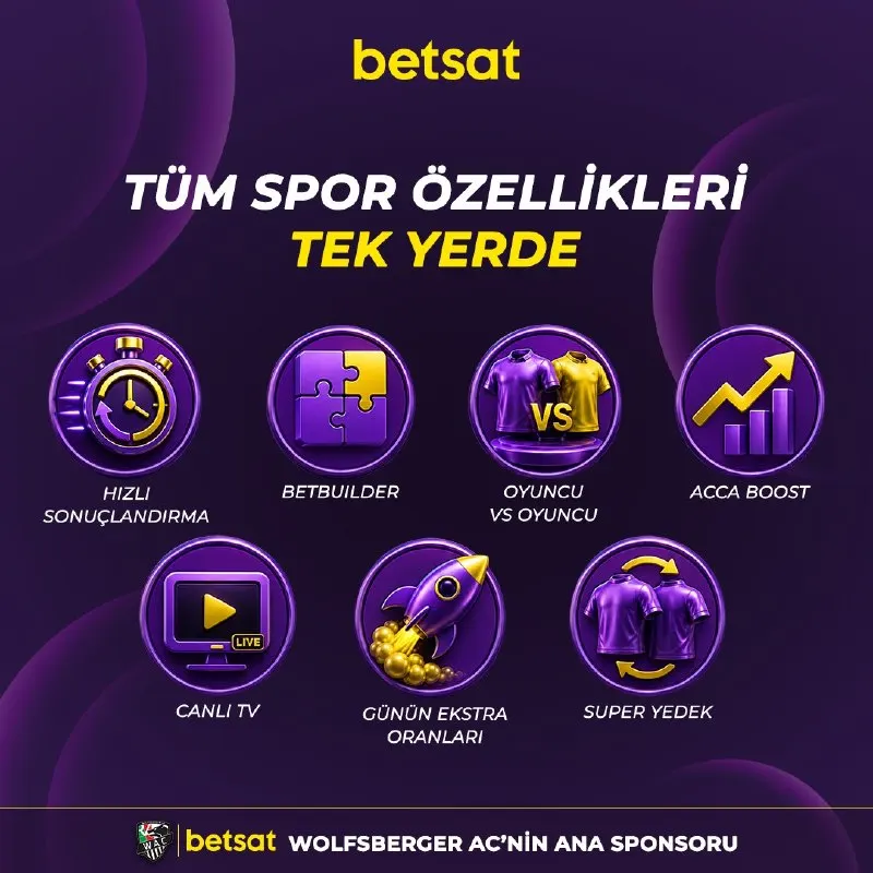 🏆🔥 BETSAT’TA TÜM SPOR ÖZELLİKLERİ TEK YERDE! ⚡️ Hızlı Sonuçlandırma 🎯 Bet Builder ⚔️…
