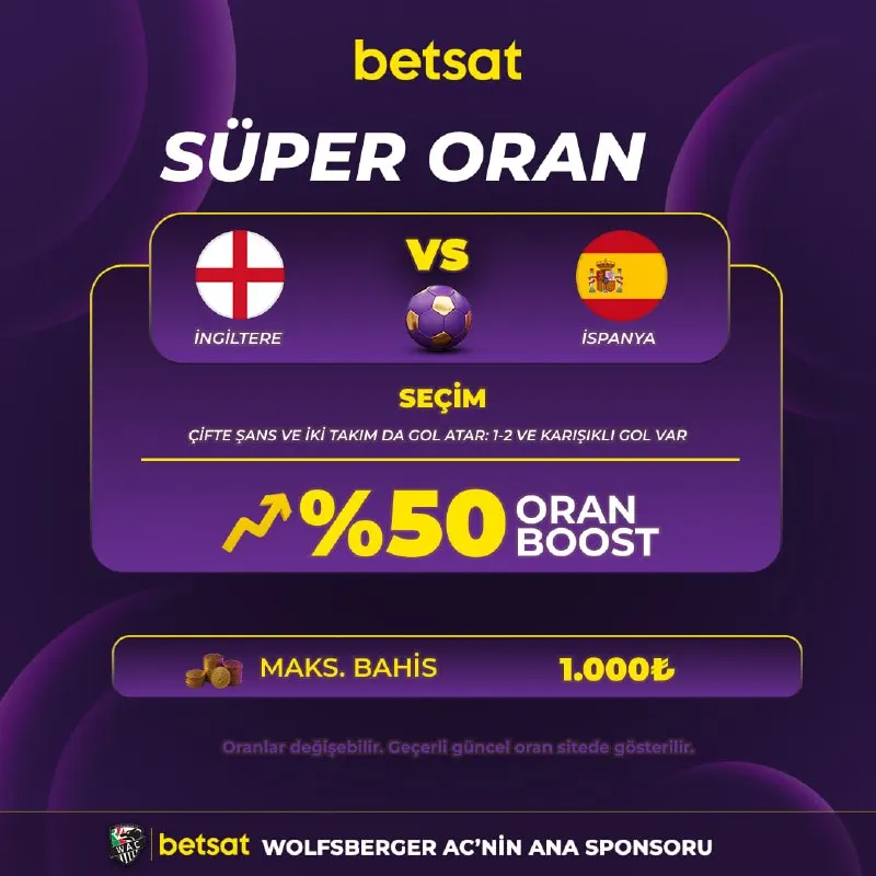 🔥🔥 SÜPER ORAN FIRSATI 🔥🔥 🏴󠁧󠁢󠁥󠁮󠁧󠁿 İngiltere 🫠 İspanya 🇫🇷 🪄🪄 Betsat’ta kazanç potansiyelini…