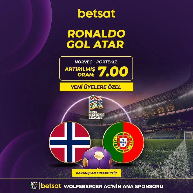 🪄🪄 Betsat'ta avantajlı oranlarla oynama zamanı! 🔝 RONALDO GOL ATAR, ⚡️ ÖZEL ORAN…