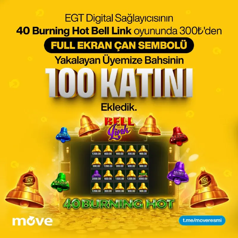 🤑🤑🤑 Her Gün Kazandırmaya Devam Ediyor! 🔔 EGT DIGITAL Sağlayıcısının 40 Burning Hot Bell…