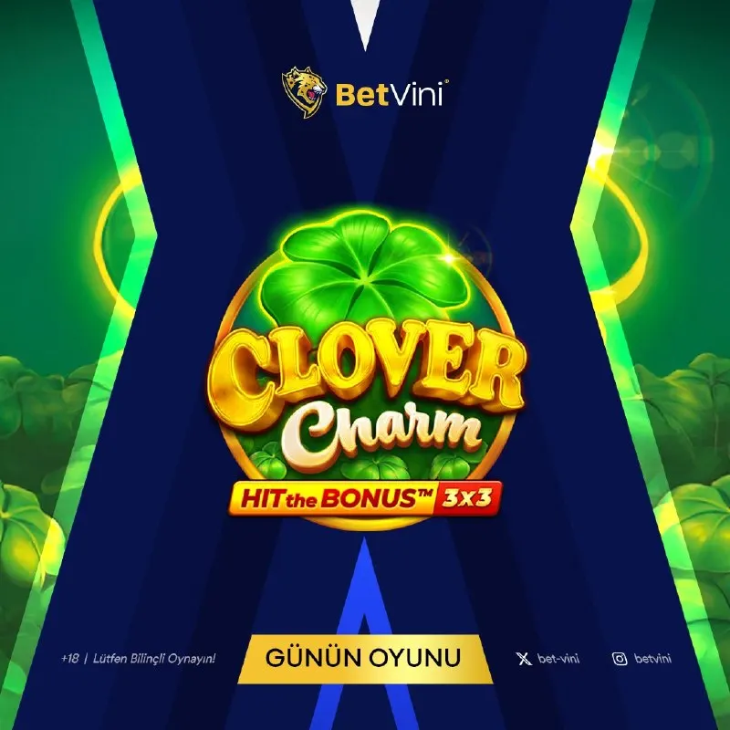 🎰 Betvini Günün Oyunu: Clover Charm! 💚 4 yapraklı yoncanın büyüsüyle kazanç kapılarını…