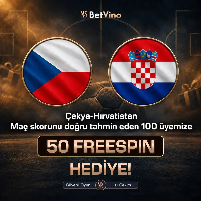 ⚽️ Maç heyecanı BetVino’da büyüyor! 🦾 Çekya-Hırvatistan maç skorunu doğru tahmin eden 100…