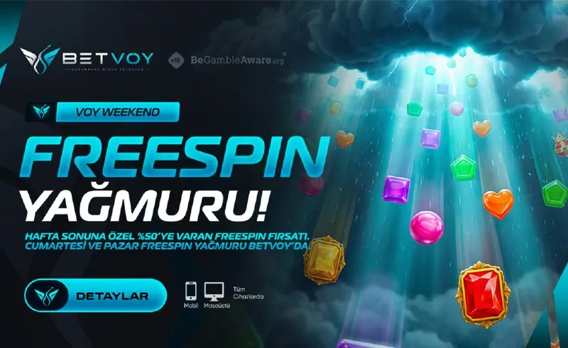 🎉 VOY WEEKEND FREESPİN YAĞMURU ⭐ Hafta sonu Betvoy’da freespin yağıyor! ⚡ Cumartesi ve…