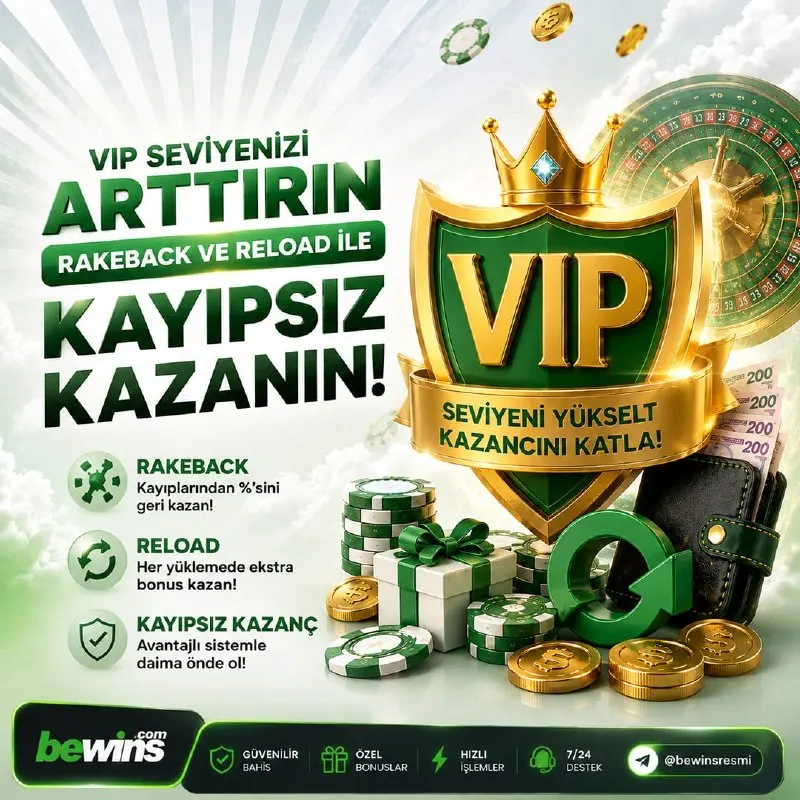 🛡 #BeWins'te VIP Seviyeni Yükselt, Kazancını Katla! 💰 Rakeback ile kayıplarından geri…