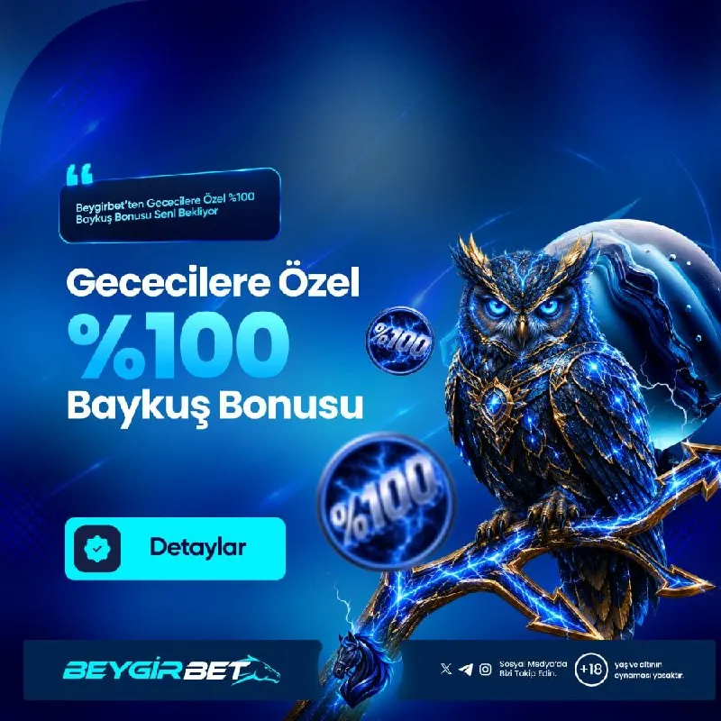 🐴BEYGİRBET'TE GECE AVI BAŞLADI! 🚀00:00 – 06:00 saatleri arasında yatır, %100 Baykuş…