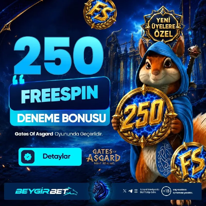 🐴 BEYGİRBET'TE 250 FREESPİN DENEME BONUSU ! ➡️Yalnızca Gates of Asgard oyununda…
