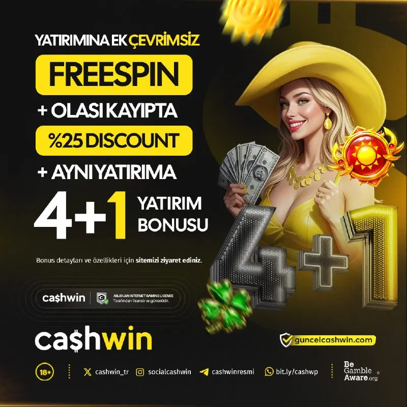 🎰🎲🎯🎮💣🧨🧲⚔️ 👑 CASHWIN'DEN TEK YATIRIMA 3 BONUS! 👑 🌩 Yatırımına ek çevrimsiz freespin! + %25…