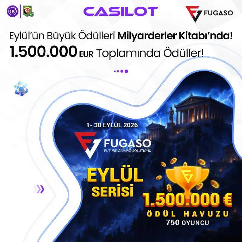 🎰 Fugaso Milyarderler Kitabı Eylül Turnuvası Casilot'ta devam ediyor! 💲 Toplam 1.500.000€…