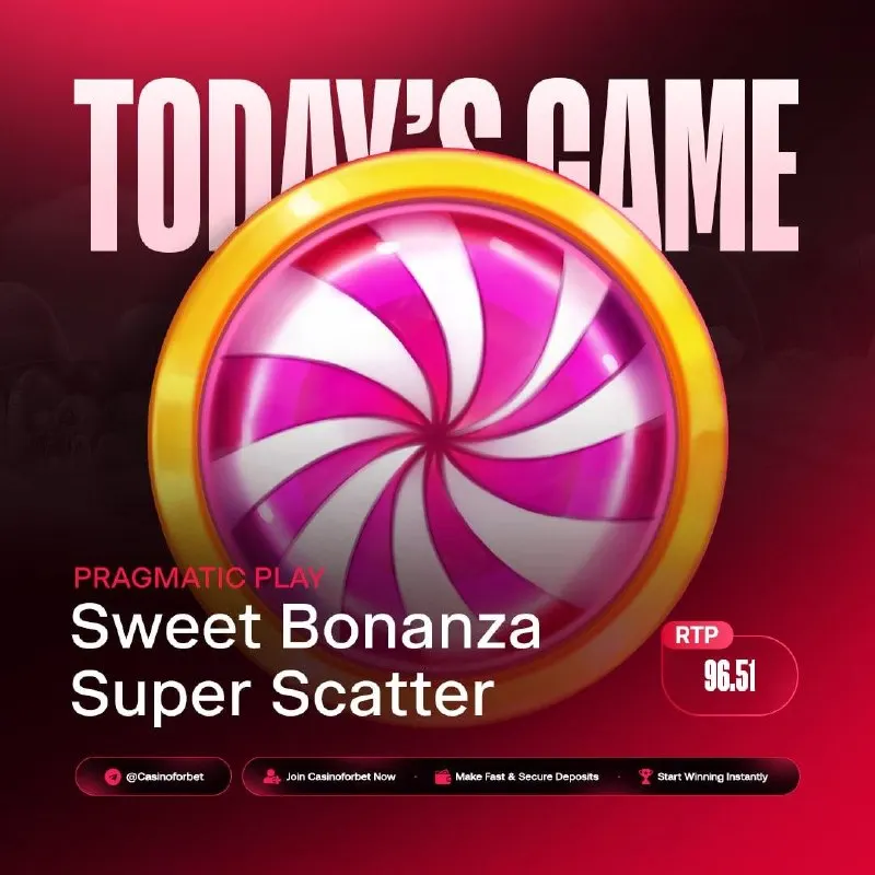 🎰 Today’s reels are spinning in your favor! Game of the Day: Sweet Bonanza Super Scatter…