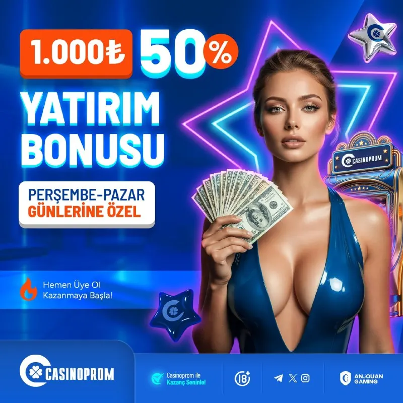 🔵🔵🔵🔵🔵🔵🔵 🍒 CASİNOPROMDA CASİNO GÜNÜ 🍒 🔔 Her Perşembe ve Pazar günleri en az 50₺ yatırım…