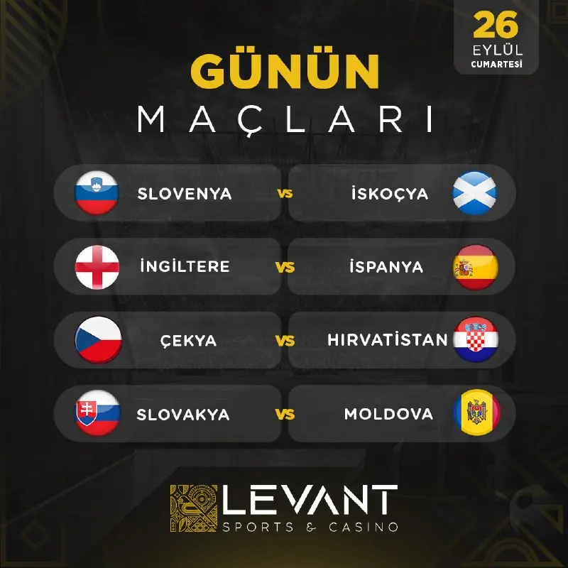 ⚽️ GÜNÜN MAÇLARI LEVANT'TA! • 3 farklı bahis sağlayıcısı 🏆 • Levant TV ile canlı yayın 📺…