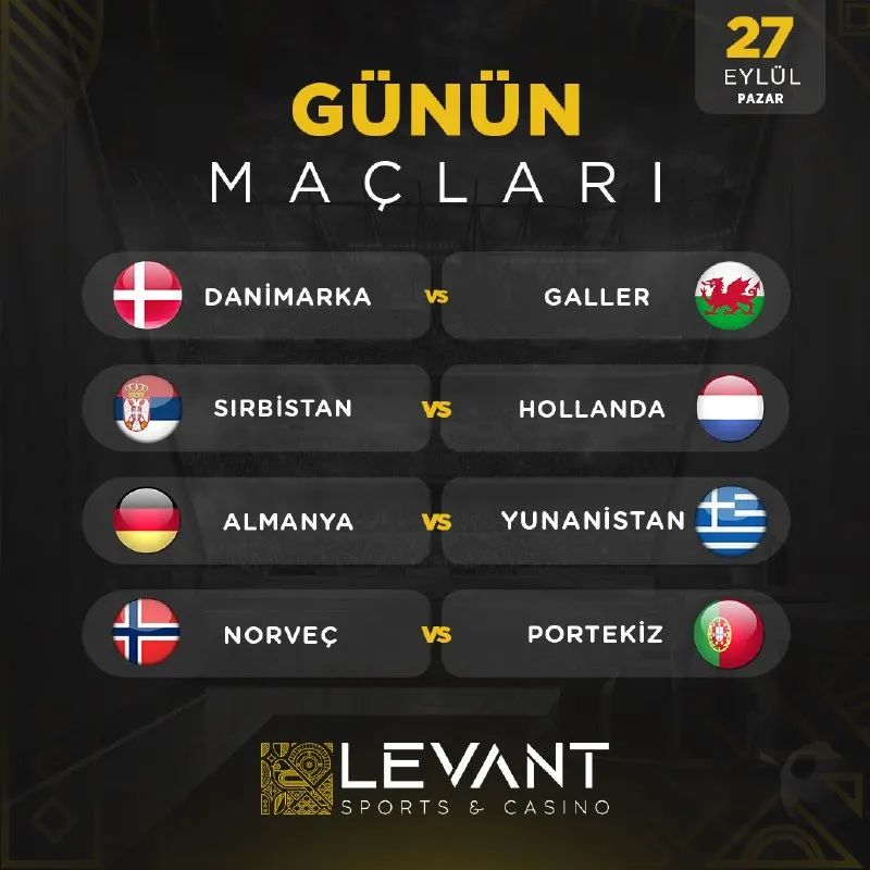 ⚽️ GÜNÜN MAÇLARI LEVANT'TA! • 3 farklı bahis sağlayıcısı 🏆 • Levant TV ile canlı yayın 📺…