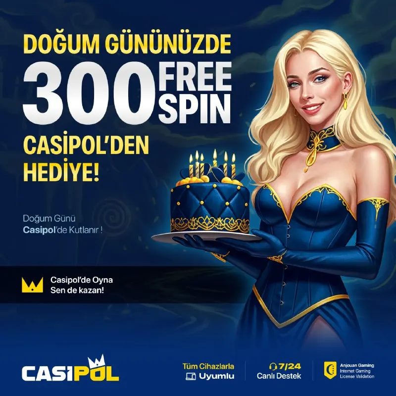 👑👑👑👑👑 🎂 DOĞUM GÜNÜNDE SPIN YAĞMURU 🎂 🎈 Doğum günün Casipol’de kutlanıyor! 300 free spin…