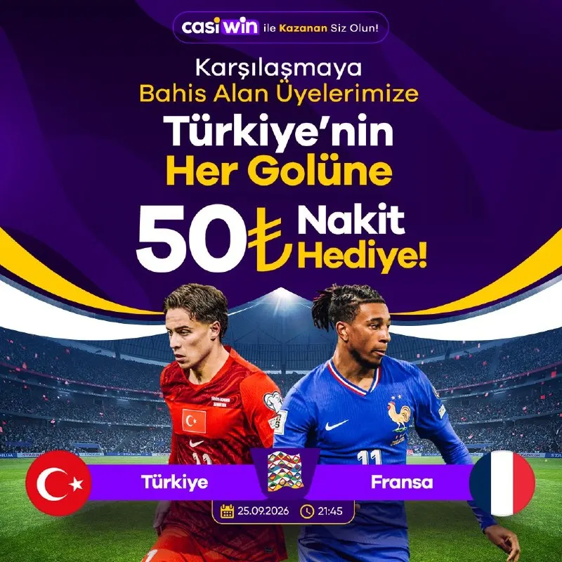 🇹🇷 TÜRKİYE 🆚 FRANSA 🇫🇷 ⚽ Milli Maç Heyecanı! 📅 25.09.2026 ⏰ 21:45 🔥 Karşılaşmaya Bahis…