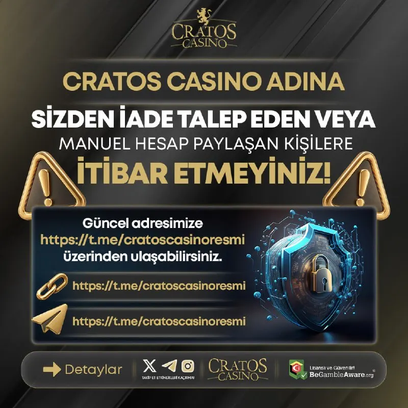 ❕GÜVENLİĞİNİZ İÇİN ÖNEMLİ BİLGİLENDİRME❕ 🚨Değerli Cratos Casino üyeleri,🚨 💬Cratos Casino…