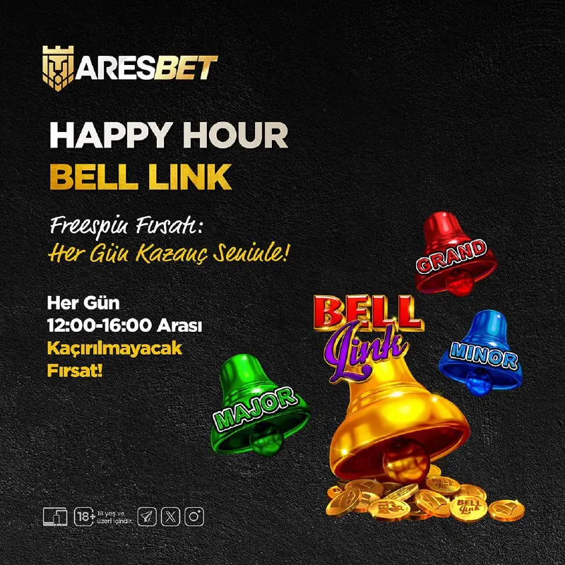 💎 Happy Hour Bell Link ile Şans Kapını Çalıyor🔔 ⚡️⚡️⚡️⚡️⚡️⚡️⚡️⚡️⚡️⚡️⚡️⚡️ 🍀 12:00 - 16:00…