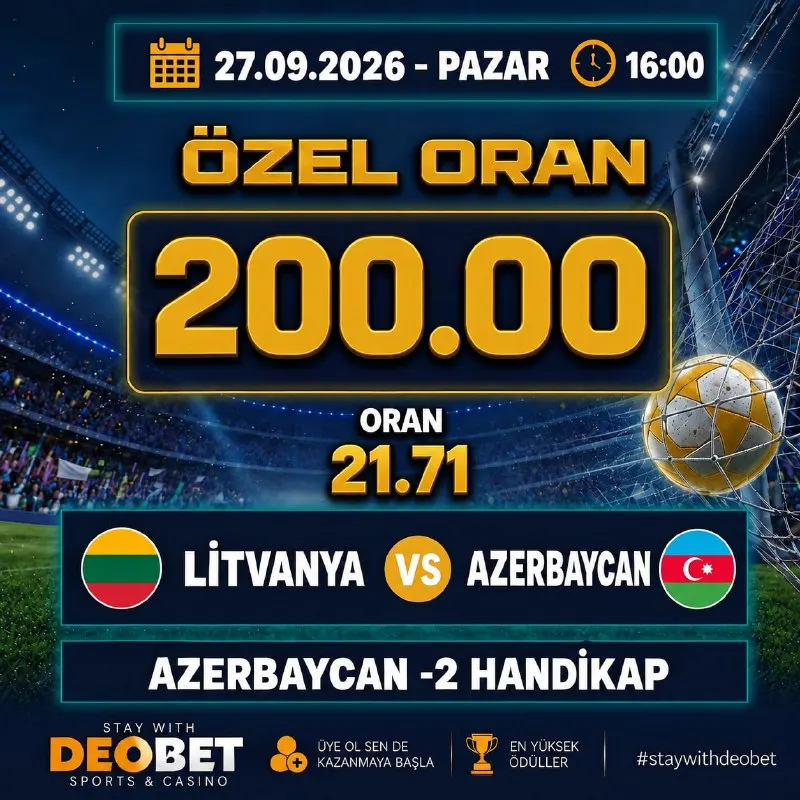 ⭐️⭐️⭐️⭐️⭐️⭐️⭐️⭐️⭐️⭐️ 🇱🇹 LİTVANYA 🆚 AZERBAYCAN 🇦🇿 ⚽️ AZERBAYCAN -2 HANDİKAP ⚽️ 🔥 ÖZEL…