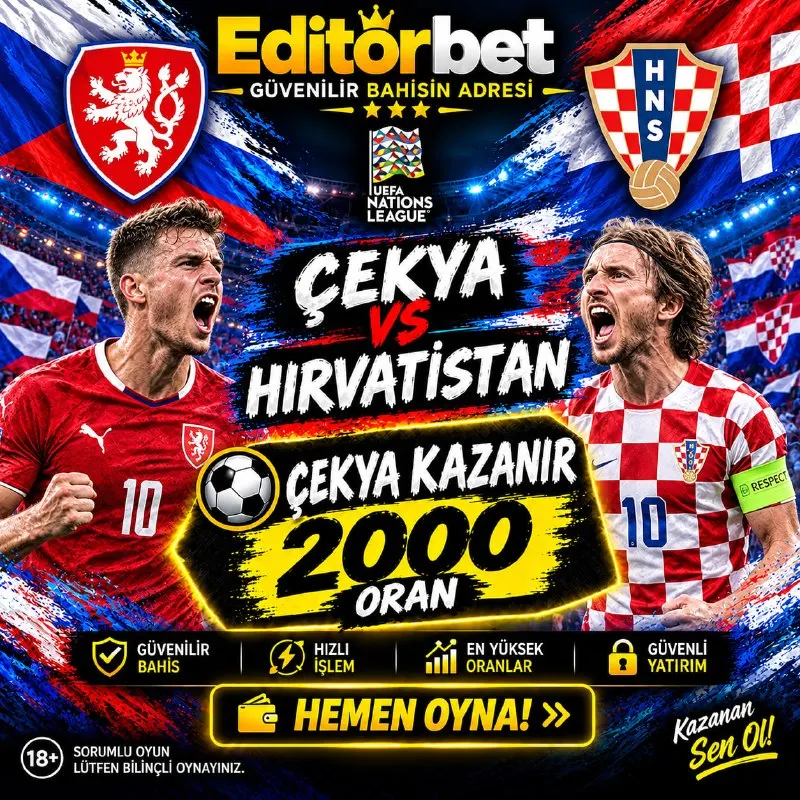 ÇEKYA 🆚 HIRVATİSTAN ⭐️ ÇEKYA KAZANIR 2️⃣0️⃣0️⃣0️⃣ Oran ⭐️ 🥇 TOPLAM ORAN: 2️⃣0️⃣0️⃣0️⃣ 💸…