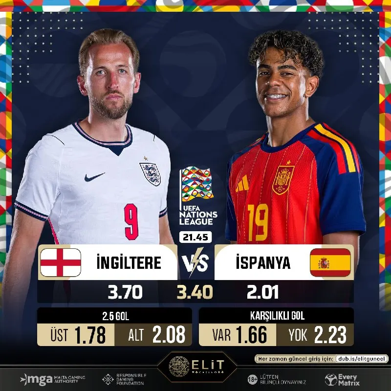 🏴 İngiltere - İspanya 🇪🇸 🇪🇺 Dev mücadelede sahne futbolun yıldızlarının! İngiltere ile…