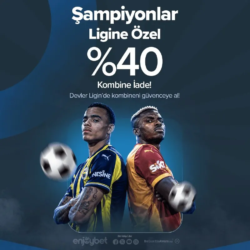 🔥🏆🔥 ŞAMPİYONLAR LİGİ HEYECANI ENJOYBET'TE! 🔥🏆🔥 ⚽️ DEVLER LİGİ'NE ÖZEL KOMBİNE İADE…