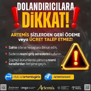 🚨 DOLANDIRICILARA DİKKAT! 🚨 Artemisbet sizden asla para, ücret veya geri ödeme talep…