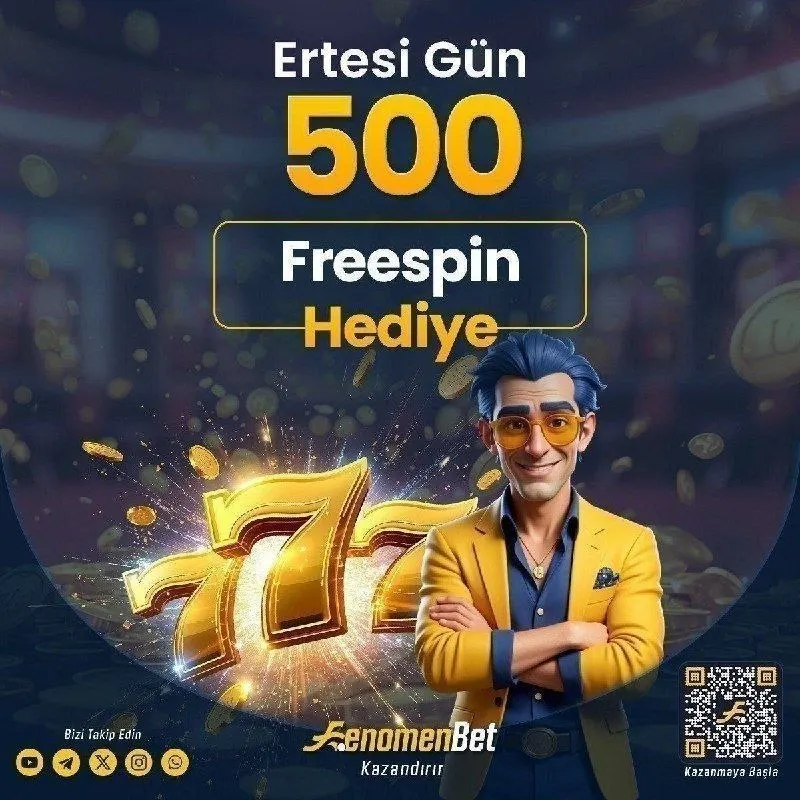 🔥 Ertesi Gün 500 Free Spin Hediye! Yatırım yap, ertesi gün bedava döndür! 🎰💥 💸 500 TL ve…