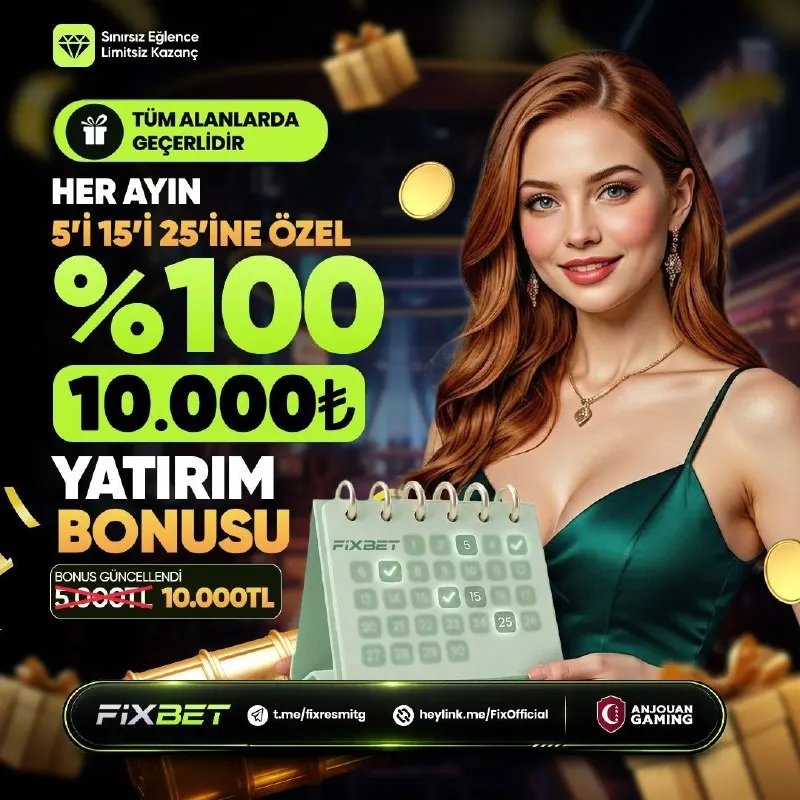 🗓 AYIN EN ÖZEL FIRSATI #FIXBET'TE 🎁 %100 10.000 TL NAKİT KAZANDIN! 🤫 Tüm Alanlarda…
