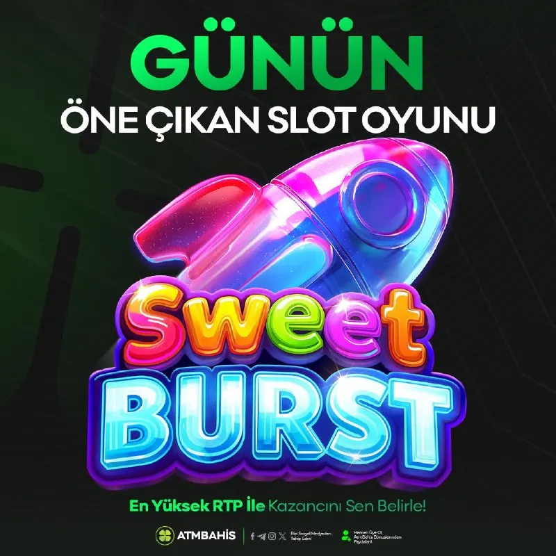 ⚡️ GÜNÜN OYUNU SWEET BURST 🍬⭐️ 🍭 Renkli patlamalar Atm Bahis’te başlıyor! 💥 Tatlı…