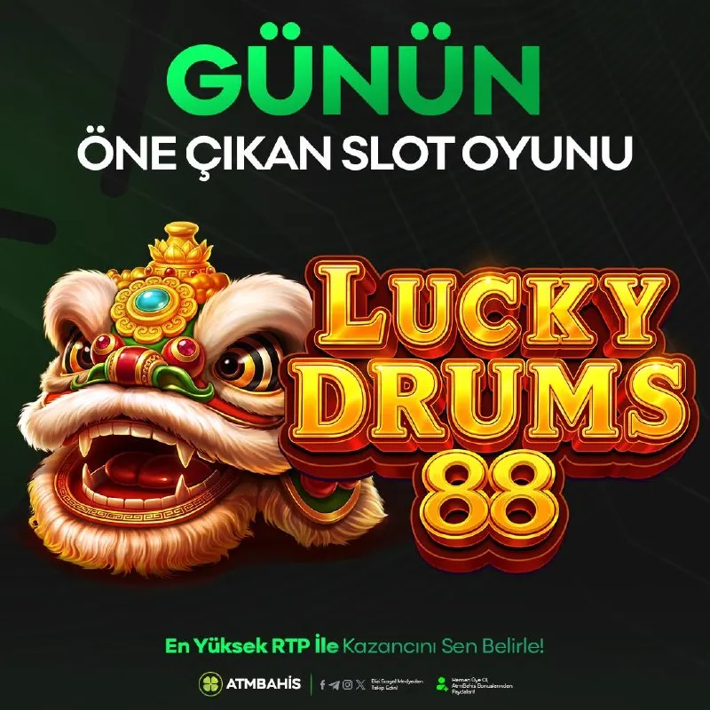 🥁 GÜNÜN OYUNU LUCKY DRUMS 88 🍀🎰 🎶 Pazar gününün ritmi ATM’de! 💰 LUCKY DRUMS 88 ile…