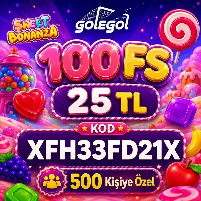 💲GOLEGOL'de KOD ZAMANI 🍭SWEET BONANZA oyununda 100 FREE SPİN 25 TL bet değerinden Hedef…