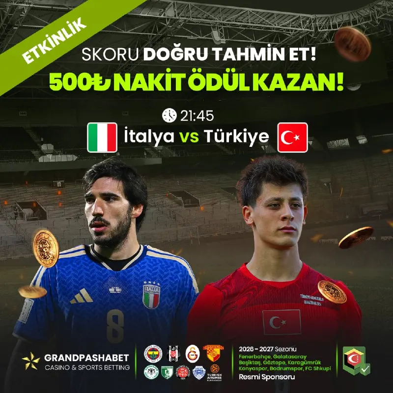⚡️⚡️⚡️⚡️⚡️⚡️⚡️⚡️ ⚡️⚡️⚡️⚡️⚡️⚡️ 🇮🇹 Türkiye X İtalya 🇹🇷 😘Maç skorunu doğru tahmin et…