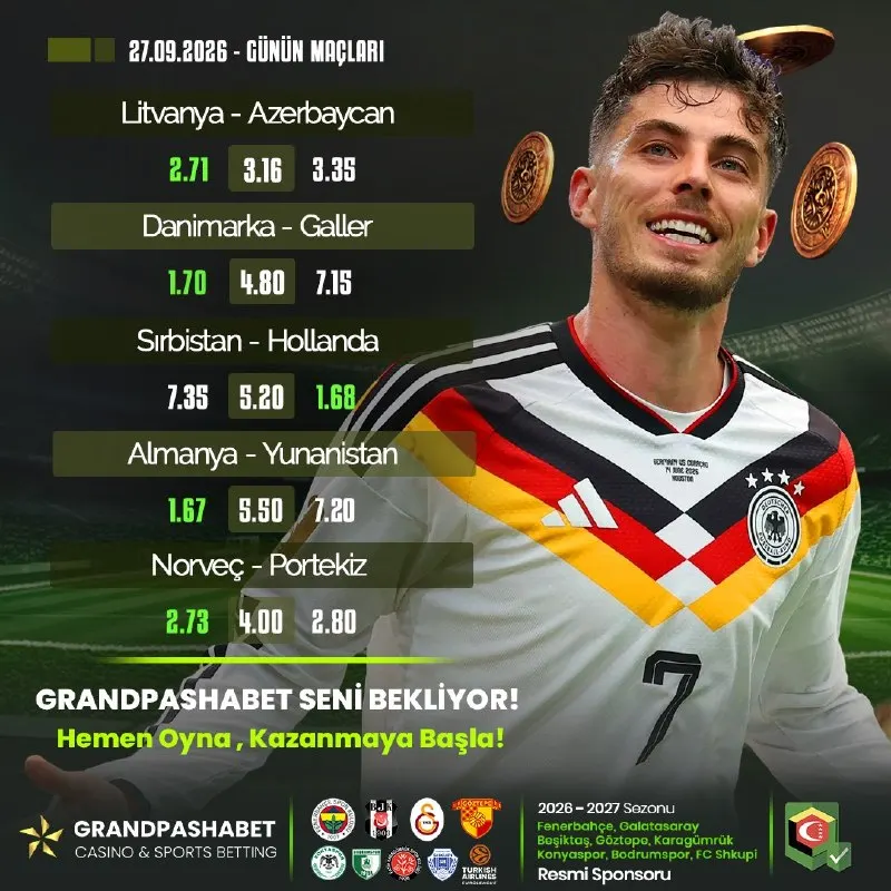 🔤🔤🔤🔤🔤 🔤🔤🔤🔤🔤🔤🔤 🏆 En Yüksek Oranlarla Günün Maçları Grandpasha'da! ⚽️Litvanya - Azerbaycan…
