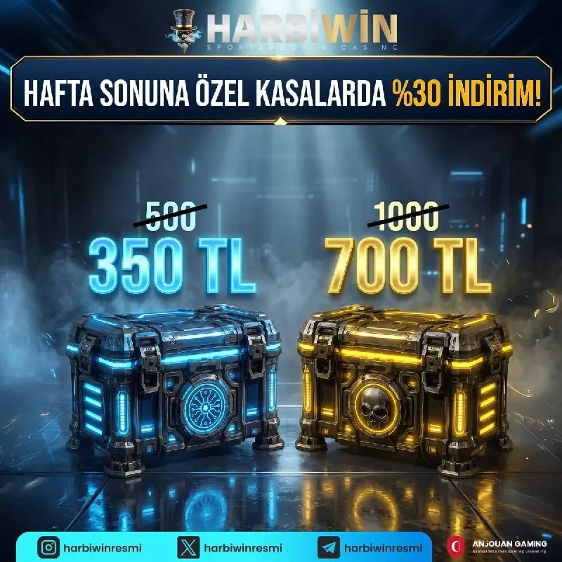 🌏 Haftasonuna özel kasalarda dev indirim! Harbiwin’den Cumartesi ve Pazar gününde geçerli…