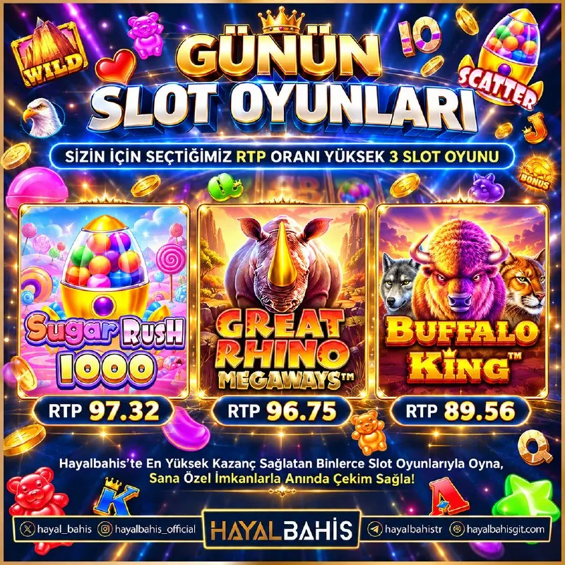 🔥 YÜKSEK RTP’Lİ SLOT SEÇKİSİ! 🔥 🍭 Sugar Rush 1000 — %97.32 RTP 🦏 Great Rhino Megaways —…