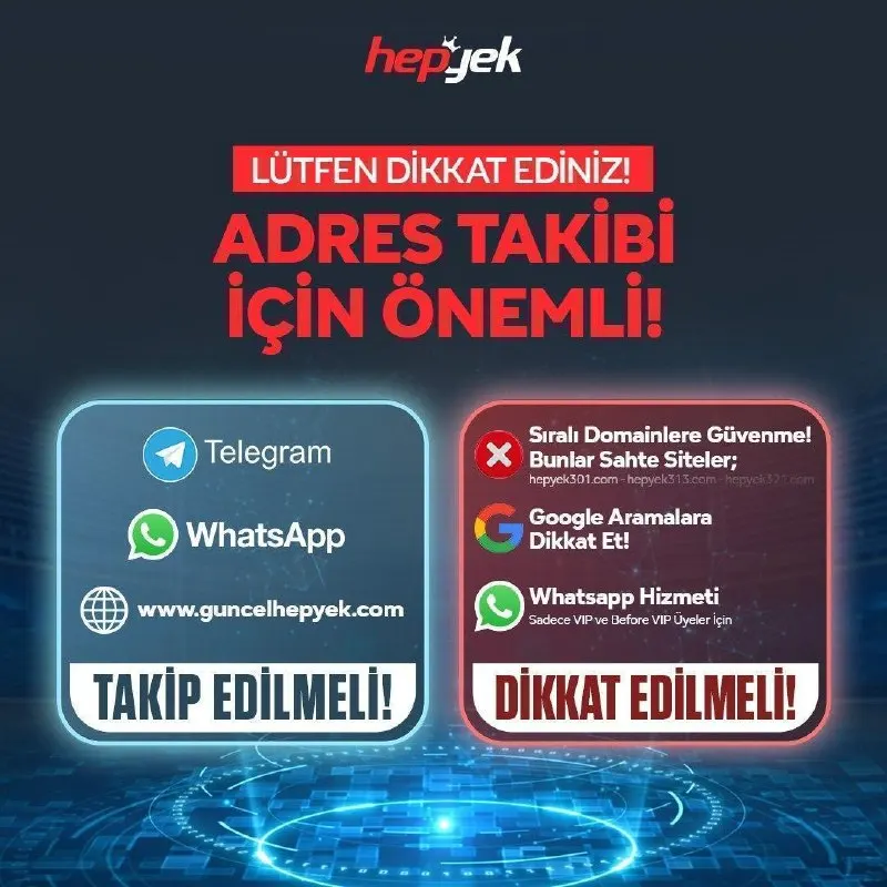 ⚠️ Dikkat Ediniz! ✔️Güncel adres takibi için resmi Telegram, WhatsApp kanallarımızı ve…