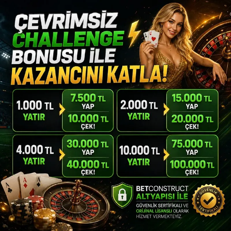 ÇEVRİMSİZ CHALLENGE BONUSU İLE KAZANCINI KATLA! ⚡️1000 TL yatır, 7500 TL yap 👉 10.000 TL…