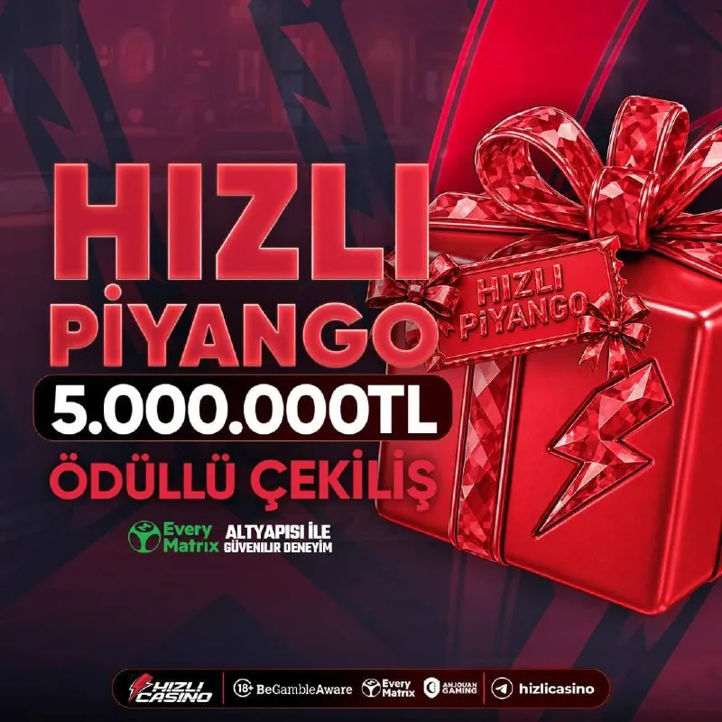 🎁 HIZLI PİYANGO HIZ KESMEDEN DEVAM! 🎁 🤑 5.000.000 TL ödüllü çekiliş Hızlı Casino’da seni…