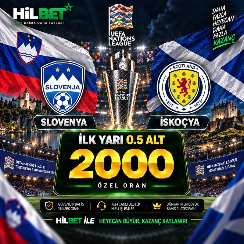 🔢🔢🔢🔢 🅰🅰🅰🅰 🤩 🇪🇺🇸🇰 SLOVENYA🏆İSKOÇYA 🏴 📊 Bahis Tercihi: ⚽️ İlk Yarı 0.5 ALT 🔢🔢🔢🔢 ORAN 📱…