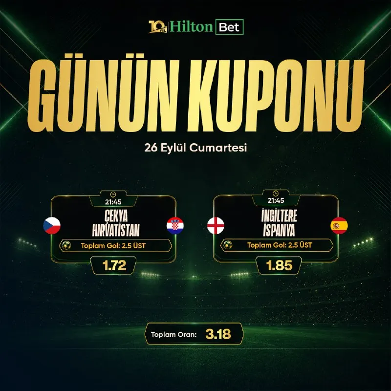 GÜNÜN KUPONU HAZIR! 💬 Günün bültenini taradık, en güvenilen 2 maçı sizlere getirdik. 🔎…