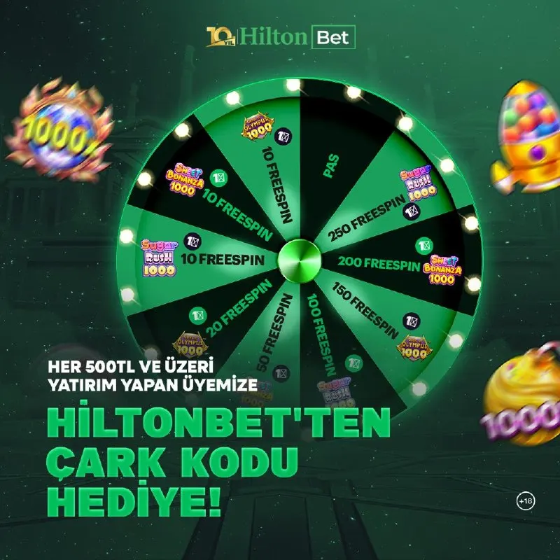 🎡 ÇARKI ÇEVİR, 250 FREESPİN'E KADAR KAZAN! 🎁 Her 🔤🔤🔤 TL ve üzeri yatırımında…