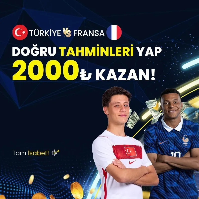 💛 HitBet’ten Büyük Tahmin Etkinliği! 🇹🇷 Türkiye - Fransa 🇫🇷 💰 Doğru tahminleri yap, 2000₺…