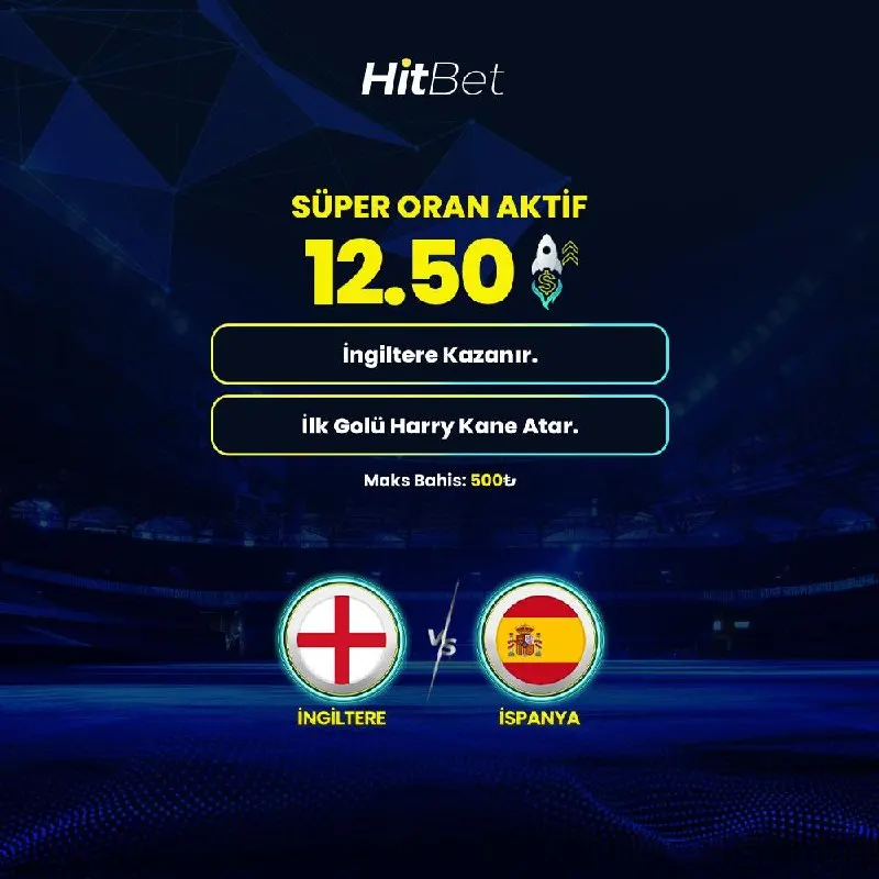 💛 HİTBET SÜPER ORAN AKTİF! ⚽️ İngiltere - İspanya 🚀 Süper Oran: 12.50 🚀 Maksimum Bahis…