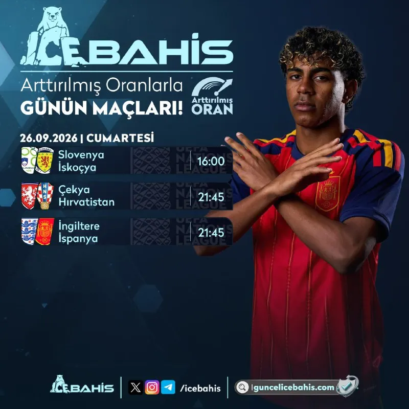 🥶⏫⏫⏫ ⚽️ Futbol Heyecanı icebahis'te! 👑 🗓 26 Eylül | Arttırılmış Oranlı maçlar seni…