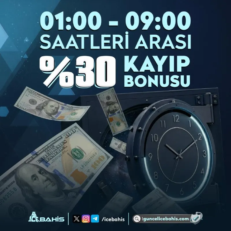🥶🎁🎁🎁 👑 GECE YATIRIMLARINA ÖZEL %30 KAYIP BONUSU! 🌙 ⏰ 01:00 - 09:00 arasında yapılan…