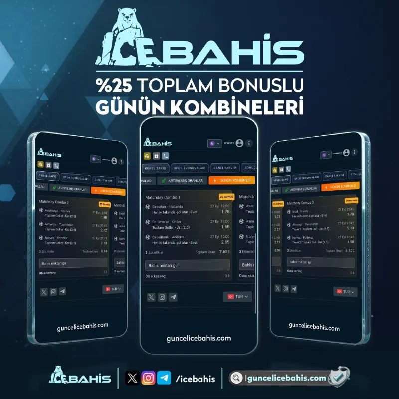 🥶🎖🎖🎖 🔈 icebahis'ten %25 Toplam Bonuslu Günün Kombinesi! ⚡️ 🗓 27 Eylül kombine maçları…