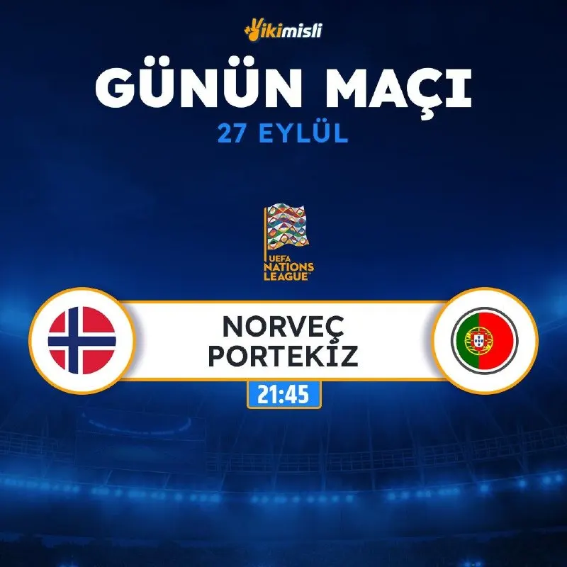 ✍️✍️✍️✍️✍️ ✍️✍️✍️✍️ 🕐 Bugün kupona yazılacak karşılaşma: ➡️ NORVEÇ 💚 PORTEKİZ ⬅️ ⚡…