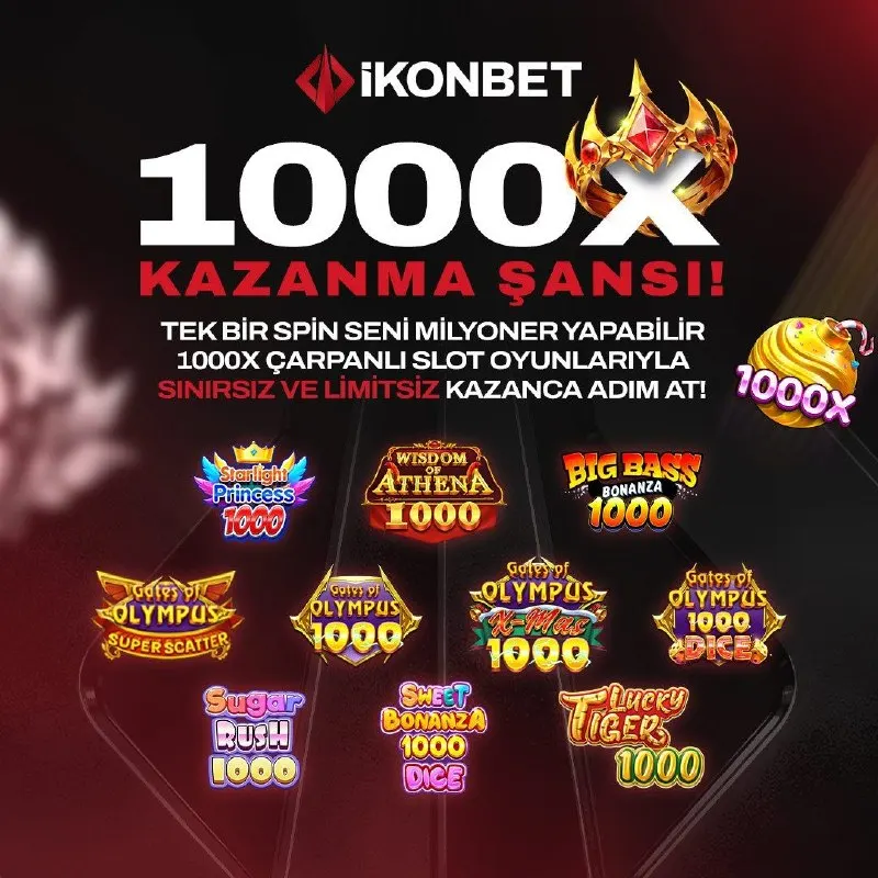 ⚡️ Tek spinle milyoner olabilirsin! 🔥 1000x çarpanlı slot oyunlarıyla kazanç şansını…